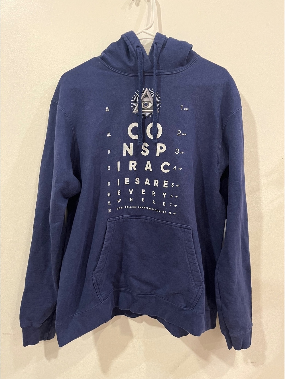 Blue graphic pullover hoodie